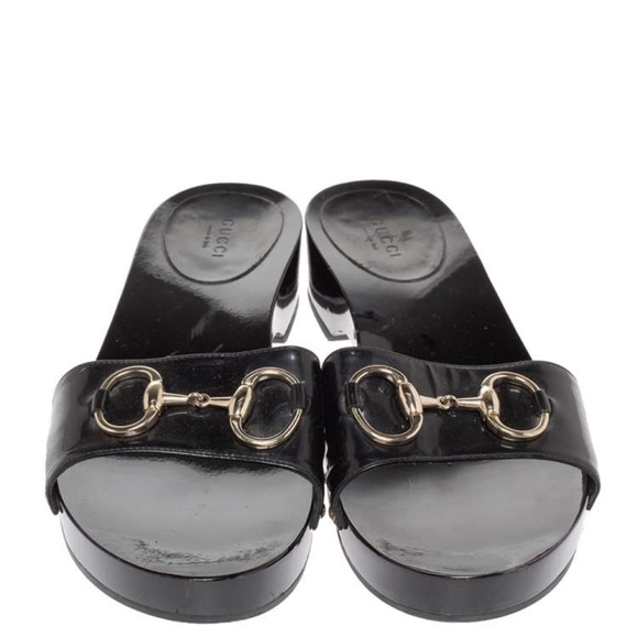RARE GUCCI HORSEBIT WOODEN SLIDES - Picture 2 of 2
